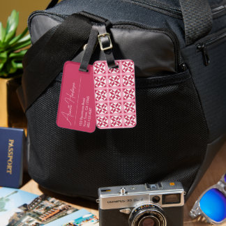 Quilt Uitzicht Roze Stippen Bagage Label
