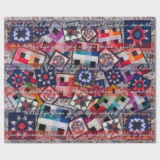 QUILT WRAPPING PAPIER - GLOSSY - QUOTES (Vlak)