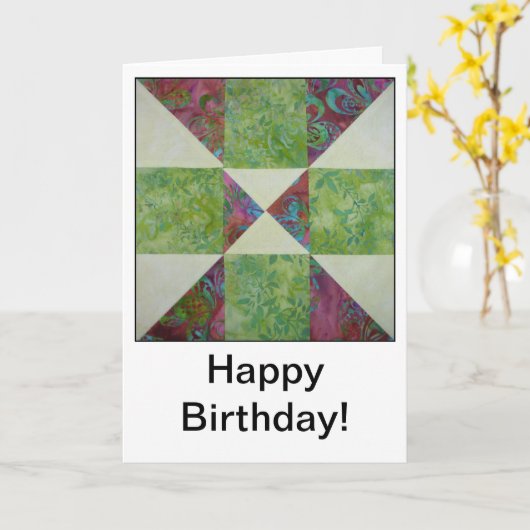 Quiltblok Quotes Verjaardag Kaart (Gele Bloem)