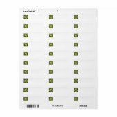 Quiltblok retouradres labels groen (Full Sheet)