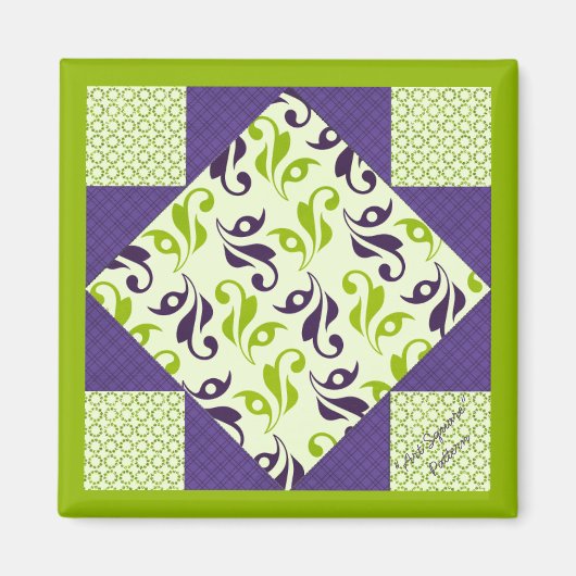 Quiltblokpatroon "Art Square" Magneet (Voorkant)
