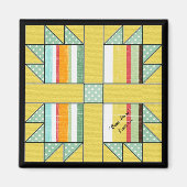 Quiltblokpatroon "Beer Paw" vierkante magneet (Voorkant)