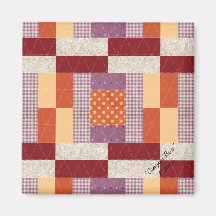 Quiltblokpatroon "Crayon Box" vierkante magneet
