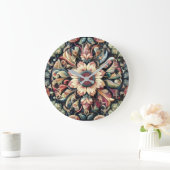 Quilted Abstract Floral Design Grote Klok (Huis)