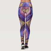 Quilted Blue Plum abstract ontwerp Leggings (Achterkant)