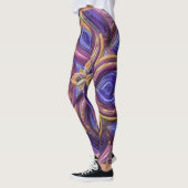 Quilted Blue Plum abstract ontwerp Leggings (Links)