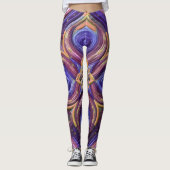 Quilted Blue Plum abstract ontwerp Leggings (Voorkant)