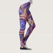 Quilted Blue Plum abstract ontwerp Leggings (Rechts)