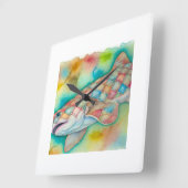 Quilted Catshark 090724AREF124 - Watercolor Vierkante Klok (Hoek)