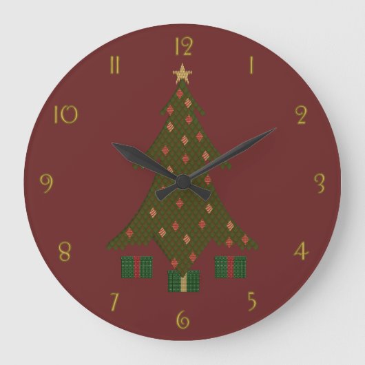 Quilted Christmas Clock Grote Klok (Voorkant)