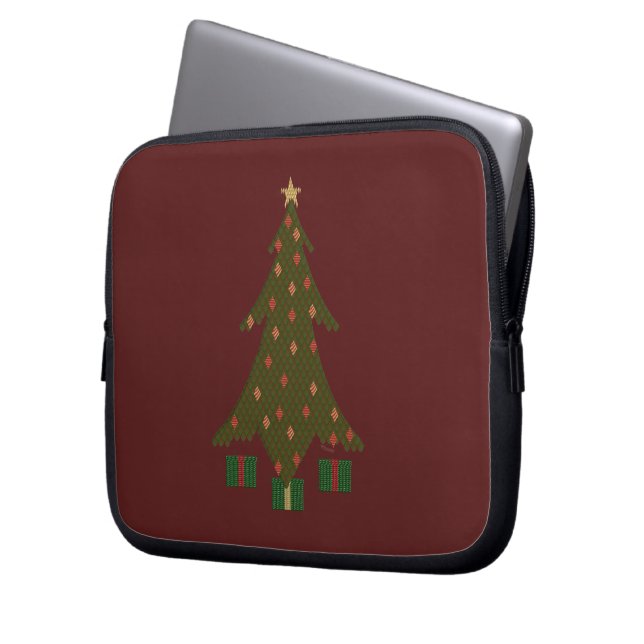 Quilted Christmas Laptop Hoesje Sleeve (Voorkant Links)