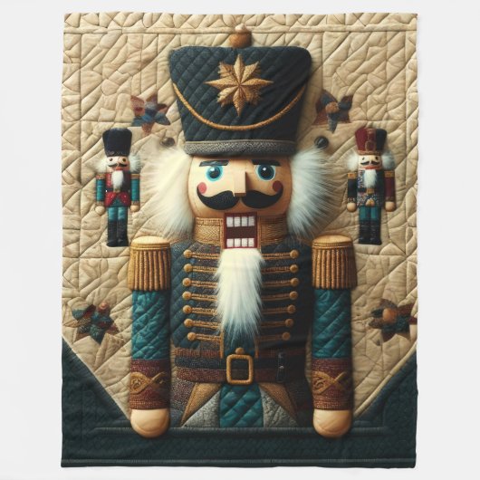 Quilted Christmas Notenkraker Fleece Deken (Voorkant)