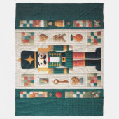 Quilted Christmas Notenkraker Fleece Deken Blauwgr (Voorkant)
