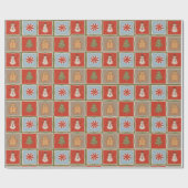 Quilted Christmas Tile Wallpaper Cadeaupapier (Vlak)