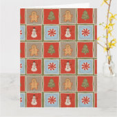 Quilted Christmas Tile Wallpaper Kaart (Gele Bloem)
