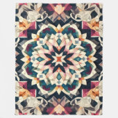 Quilted Cream geometrisch medaillon ontwerp Fleece Deken (Voorkant)