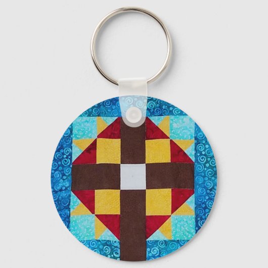 Quilted Cross-sleutelhanger Sleutelhanger (Voorkant)