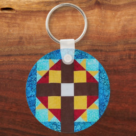 Quilted Cross-sleutelhanger Sleutelhanger