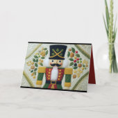 Quilted Design Notenkraker Kerstmis Feestdagen Kaart (Voorkant)