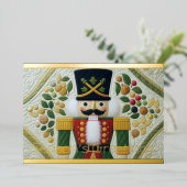 Quilted Design Notenkraker Kerstmis Folie Feestdagenkaart (Staand Voorkant)