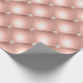 Quilted Diamond Glitterende Roze Goud Roze Luxe Cadeaupapier (Hoek)