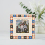 Quilted Frame Photo Feestdagenkaart (Staand voorkant)