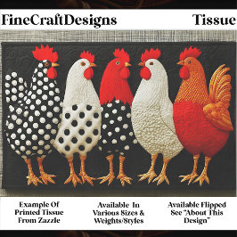 Quilted Fun Country Hens & Roosters EN2L Decoupage Tissuepapier