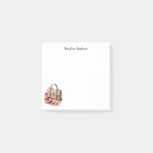 Quilted Handtas Een Notitie Van Naam Notitieblok Post-it® Notes (Voorkant)