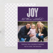 'Quilted Joy' (Plum) Holiday-fotokaart Feestdagenkaart (Voorkant / Achterkant)