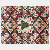 Quilted Kerstontwerp Fleece Deken (Voorkant (Horizontaal))