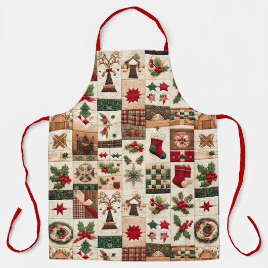 Quilted Kerstontwerp Schort (Voorkant)