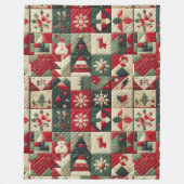Quilted Kerstontwerpen Fleece Dekbed Deken (Voorkant)