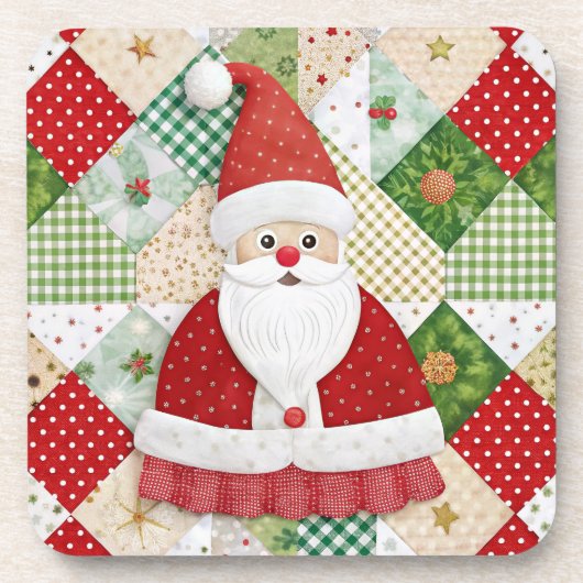 Quilted Look Santa Bier Onderzetter (Voorkant)
