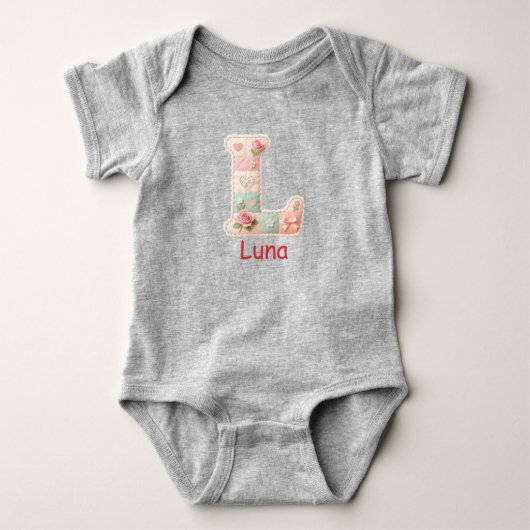 Quilted Patchwork Initiaal L Kinderkamer Romper (Voorkant)