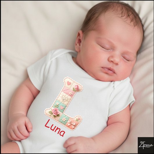 Quilted Patchwork Initiaal L Kinderkamer Romper