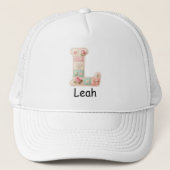 Quilted Patchwork Initiaal L Kinderkamer Trucker Pet (Voorkant)