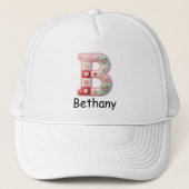 Quilted Patchwork Initiaal Letter B Babykamer Trucker Pet (Voorkant)