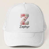 Quilted Patchwork Initiaal Letter Z Kinderkamer Trucker Pet (Voorkant)