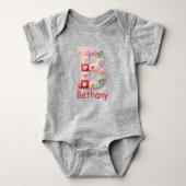 Quilted Patchwork Initial Letter B Nursery Romper (Voorkant)
