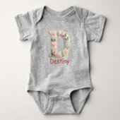 Quilted Patchwork Initial Letter D Nursery Romper (Voorkant)