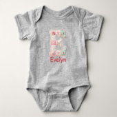 Quilted Patchwork Initial Letter E Nursery Romper (Voorkant)