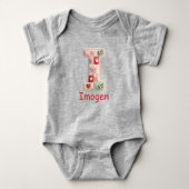 Quilted Patchwork Initial Letter I Nursery Romper (Voorkant)