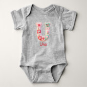 Quilted Patchwork Initial Letter U Nursery Romper (Voorkant)