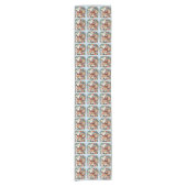 Quilted Patchwork Kerstman met Kerststerren Korte Tafelloper (Voorkant)