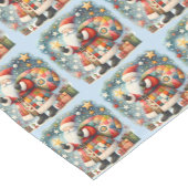 Quilted Patchwork Kerstman met Kerststerren Korte Tafelloper (Hoek)
