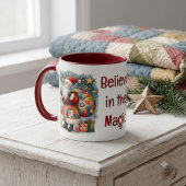 Quilted Patchwork Kerstman met Kerststerren Mok