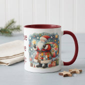 Quilted Patchwork Kerstman met Kerststerren Mok