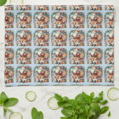 Quilted Patchwork Kerstman met Kerststerren Theedoek (Gevouwen)