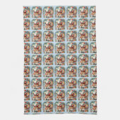 Quilted Patchwork Kerstman met Kerststerren Theedoek (Verticaal)