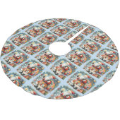 Quilted Patchwork Santa with Christmas Stars Kerstboom Rok (Gekanteld)